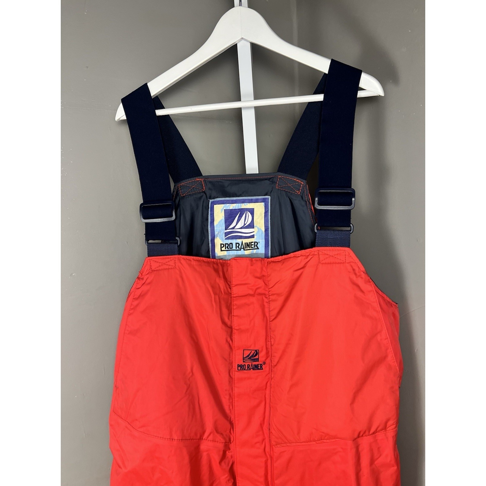 Pro Rainer Xl Men's Foul Weather Bib Pants In Red Overalls Suspenders Fishing — image 3 of 8